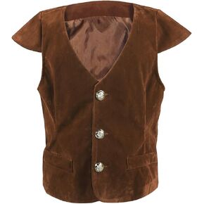 GRAJTCIN Boys Medieval Renaissance Vest Costume Pirate Costume Kids Halloween Gothic Viking Steampunk Waistcoat