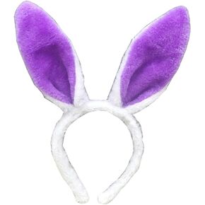 Women Girls Plush Bunny Headband Cute Rabbit Ear Hairband Halloween Cosplay Costume Party Headwear