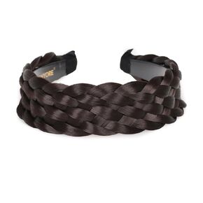 vowyore 6 Strands Headband Synthetic Hair Plaited Headband Braid Braided with Teeth Hair Band Accessories for Women Girl