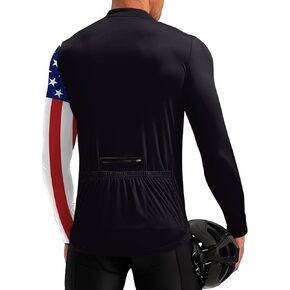 Men's Cycling Jersey Moisture Wicking Half Zipper with 3 Rear Pockets +1 Zip Pocket UPF Riding Biking Shirts for Men