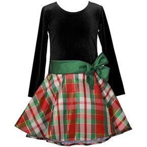 Bonnie Jean Holiday Christmas Dress - Velvet Drop Waist Hipster Dress for Toddler, Little and Big Girls 4-6x and 7-16