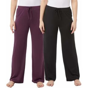 32 Degrees Cool Women's 2 Pack Soft Sleep Lounge Pants Black/Purple Small