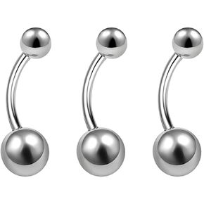SQKXKLCZ 1pcs/2pcs/3pcs G23 Pure Titanium 14G Belly Button Rings Ball/Round/Teardrop/Paw Piercing Jewelry White/Pink/Purple/AB/Colorful Cubic Zirconia Navel Barbell Stud Body Piercing