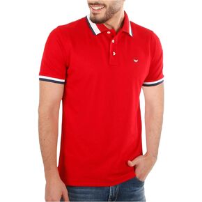 Oxford Red Men's Polo Shirt Short Sleeve - Premium Cotton Blend Slim Fit Quick Dry Performance Golf Polo Shirts for Men