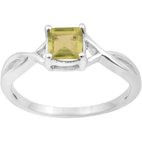 Square Gemstone Birthstone 925 Sterling Silver Celtic Knot Solitaire Ring