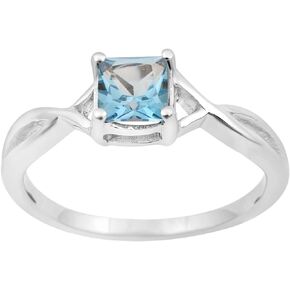 Square Gemstone Birthstone 925 Sterling Silver Celtic Knot Solitaire Ring