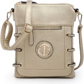 Dasein Women Lightweight Shoulder Purse Soft PU Leather Crossbody Bag Multi Pocket Travel Purses with Double Zipper