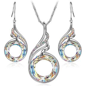 Kate Lynn "Rise From the Ashes Phoenix Earrings & Neclace Set, Symbol of Luck and Renewal