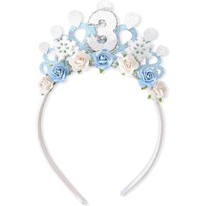 Snowflake Ice Queen Crown Tiara - 1st Birthday Tiara Crown,Snow Queen Tiara Alice Band Headband, Party Props, Girl Gifts