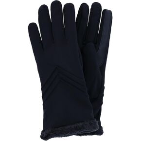 isotoner Women's Touchscreen Chevron Winter Glove with Microluxe Lining, Large/Xlarge, Black in Saudi Arabia