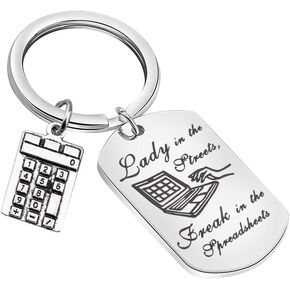 Lywjyb Birdgot Accountant Gift Lady In The Streets Freak In The Spreadsheets Keychain