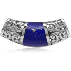 Silvershake White Gold Plated 925 Sterling Silver Filigree Inlay Slide Pendant