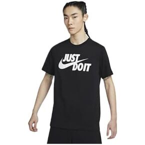 Nike Men's Sportswear Tee Just Do It Swoosh (Medium, Black/White)