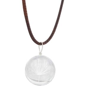 Dandelion Necklace Real Dandelion Seed Inlaying Crystal Ball Necklace Dried Pressed Flower Pendant Necklace Flower Lovers Gift in Saudi Arabia