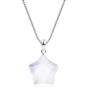 COAI 925 Sterling Silver Moonstone Crystal Necklace