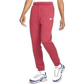 Nike Men's Sportswear Club Fleece Jogger (Pomegranate/White, Large)