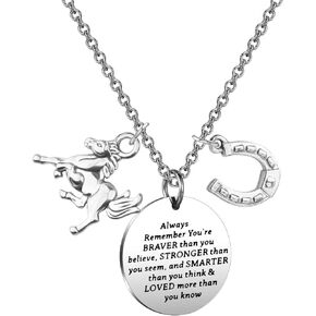FUSTMW Horse Pendant Necklace for Girls Horse Lover Gifts for Horse Rider Equestrian Gifts Horse Horse Inspirational Gift