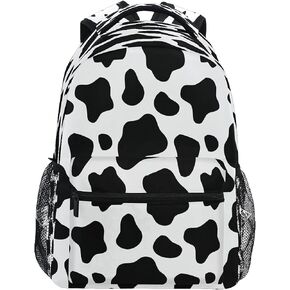 Black And White Cow Print Backpacks For Kids School Backpack Shoulder Bag Bookbag Big For Boys Girls Student Elementary