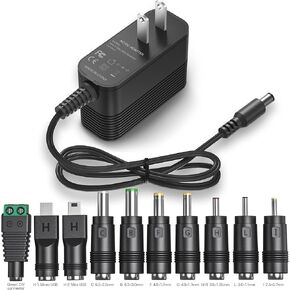 5V 2A Power Adapter 5V Charger AC Adapters 5V DC Power Supply for Regulated Switching with 10 Interchangeable Jacks for 2000mA 1500mA 1000mA 900mA 850mA 800mA 700mA 600mA 500mA Universal Electronics