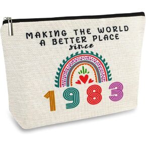 40th Birthday Gifts for Women, Her, 40th Birthday Decorations Makeup Bags, 1984 Anniversary 40 Year Old Gift Ideas for Mom, Wife, Sister, Best Friends, Mothers Day, Christmas Small Cosmetic Travel Bag