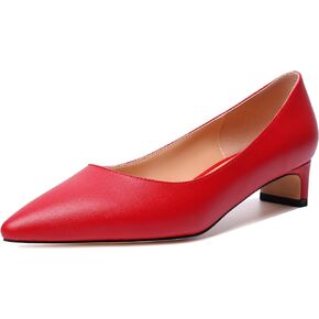 SHOWFOREST Womens Pointed Toe Slip On Dating Dress Matte Block Low Heel Pumps Shoes 1.5 Inch