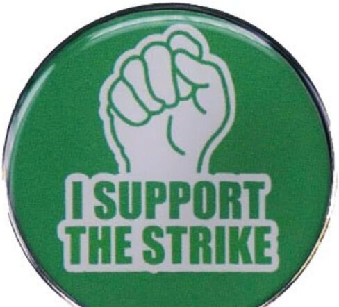 I Support The Strike Labor Rights Union Worker Striking 1.2" Enamel Pin Badge, 1.2 inch wide, Enamel, enamel in Saudi Arabia