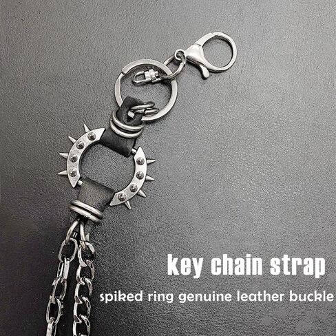 سلسلة مفاتيح جيب للرجال والنساء، اكسسوارات هيب هوب بانك قوطي لراكبي الدراجات النارية الثقيلة، لون اسود، مقاس L in Kuwait