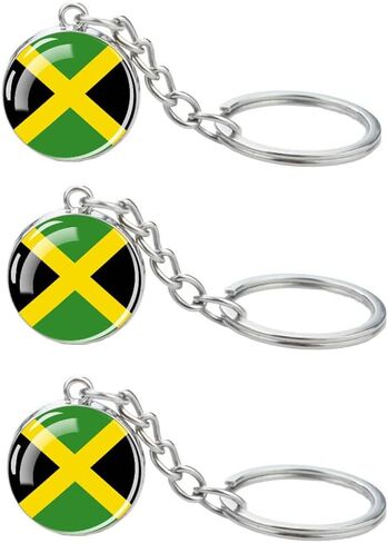 LLBFHH 3 Pcs Jamaica Flag Key Chain,Cool Keychain for Car Keys, Stainless Steel Keyrings & Keychains,Used for Home Decoration, Jewelry Hanging Decorations. in Saudi Arabia