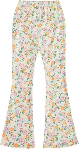 WDIRARA Girl's Floral Print Elastic Waist Flare Bell Bottom Pants Stretchy Long Pants in Saudi Arabia