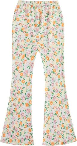 WDIRARA Girl's Floral Print Elastic Waist Flare Bell Bottom Pants Stretchy Long Pants in Saudi Arabia