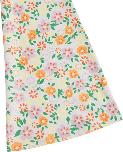 WDIRARA Girl's Floral Print Elastic Waist Flare Bell Bottom Pants Stretchy Long Pants in Saudi Arabia