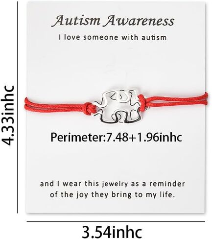 اساور للتوعية بالتوحد للرجال والنساء بتصميم احجية جيغسو للاولاد والبنات المصابين بالتوحد، هدايا عيد الميلاد والكريسماس للام والأخوات المصابين بالتوحد، مقاس S، بدون احجار كريمة in Kuwait