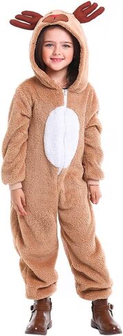 Seasons Christmas Costume Reindeer Child Costume Unisex Deer Animal Onesie Party Jumpsuit in Kuwait