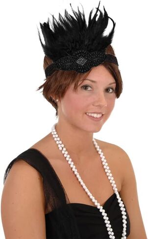 FGSS 1920s Flapper Headpiece Headband - Roaring 20s Gatsby Hair Accessories for Women Girls in Saudi Arabia