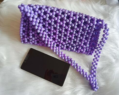 NESECRA Handbag Evening bag for Women Girl,Handmade Pearl Clutch Purse Bridal Clutch Beaded Tote Bag for Party Wedding in Saudi Arabia