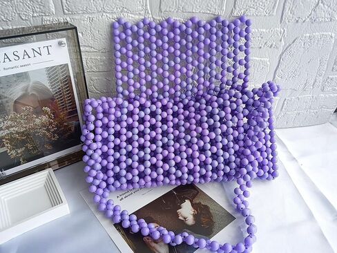 NESECRA Handbag Evening bag for Women Girl,Handmade Pearl Clutch Purse Bridal Clutch Beaded Tote Bag for Party Wedding in Saudi Arabia
