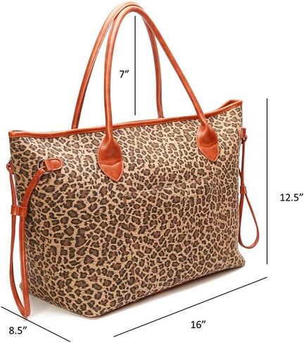 حقيبة يد كبيرة الحجم من قماش الكتف حقيبة تسوق مع جيب داخلي للنساء in Kuwait