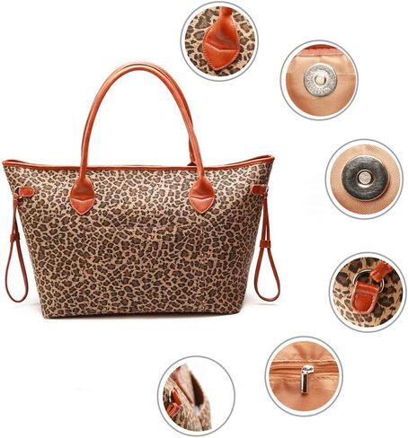 حقيبة يد كبيرة الحجم من قماش الكتف حقيبة تسوق مع جيب داخلي للنساء in Kuwait