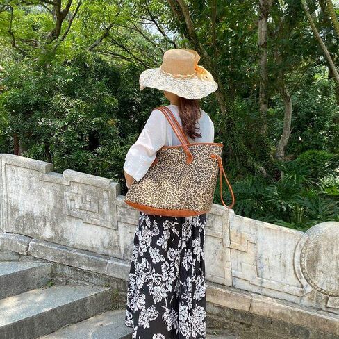 حقيبة يد كبيرة الحجم من قماش الكتف حقيبة تسوق مع جيب داخلي للنساء in Kuwait