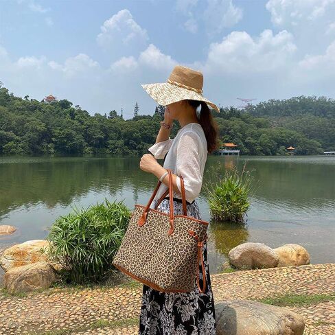 حقيبة يد كبيرة الحجم من قماش الكتف حقيبة تسوق مع جيب داخلي للنساء in Kuwait