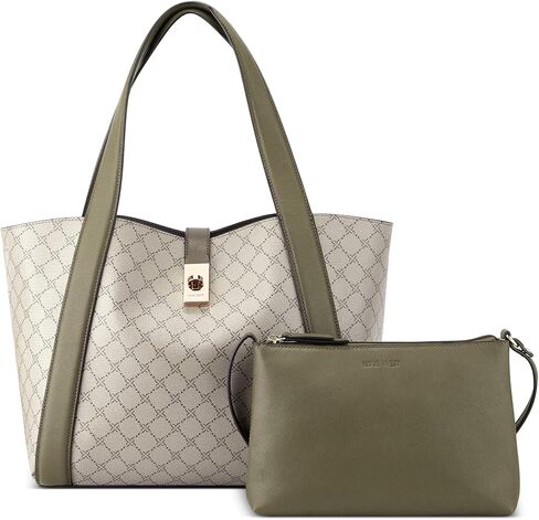 Nine West MORELY 2 IN1 Tote, Beige logomilitary in Saudi Arabia