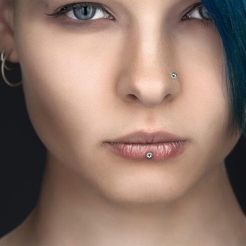 CrazyPiercing 10 قطعة 16 جرام الفولاذ المقاوم للصدأ 3 مللي متر الكرة Labret مونرو الشفاه الدائري/الزنمة/اللولب القرط مربط الحديد هيئة ثقب المجوهرات in Kuwait