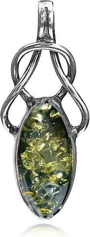 Ian and Valeri Co. Green Amber Sterling Silver Celtic Pendant in Saudi Arabia