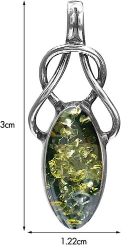 Ian and Valeri Co. Green Amber Sterling Silver Celtic Pendant in Saudi Arabia