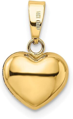 Diamond2Deal 14k Yellow Gold Puffed Heart Pendant Fine Jewelry for Women (L- 15 mm W- 10 mm) in Saudi Arabia