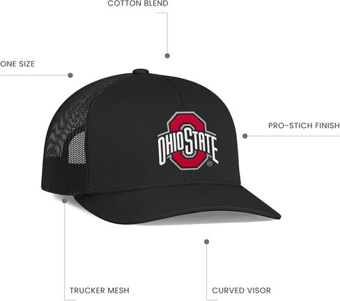 Pacific Headwear Standard Ohio State Men's Trucker Snapback, Multi in Saudi Arabia