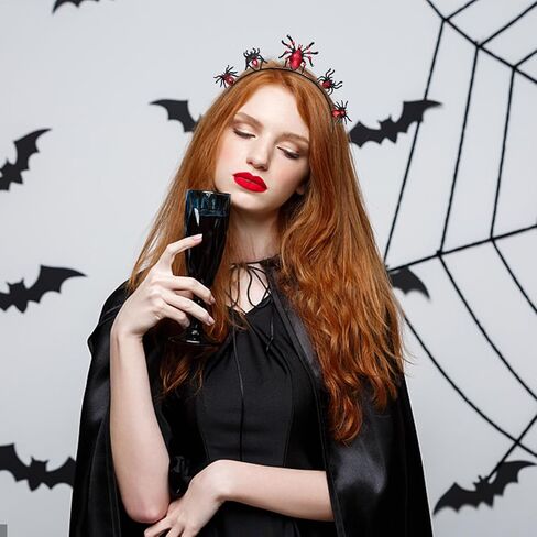 عصابة رأس للهالوين من FAERLIIRY للنساء، عصابة رأس على شكل قرن الشيطان اللامع، ملحقات طوق الشعر التنكرية in Kuwait