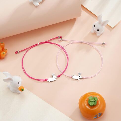 HGDEER Easter Bunny Gifts for Girls, Bunny Meaningful Bracelet with Gift Message Card and Stickers in Kuwait