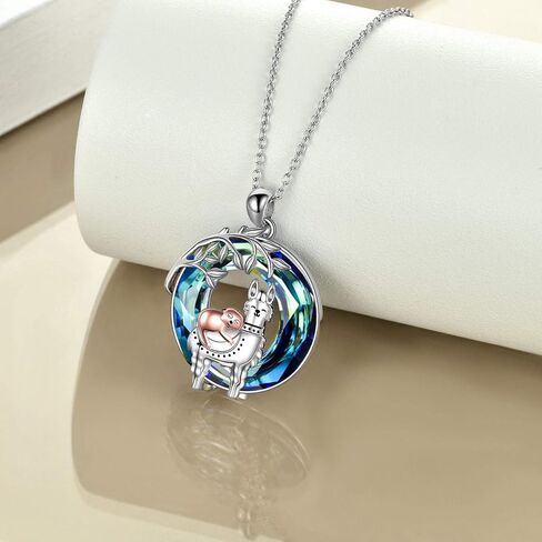 ONEFINITY Sloth Llama Necklace Sterling Silver Sloth Dinosaur Alpaca Pendant Necklaces for Women Girls Jewelry Gifts in Saudi Arabia