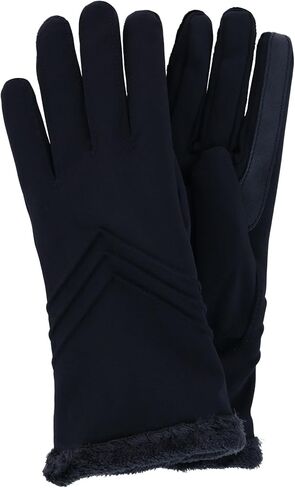 isotoner Women's Touchscreen Chevron Winter Glove with Microluxe Lining, Large/Xlarge, Black in Saudi Arabia